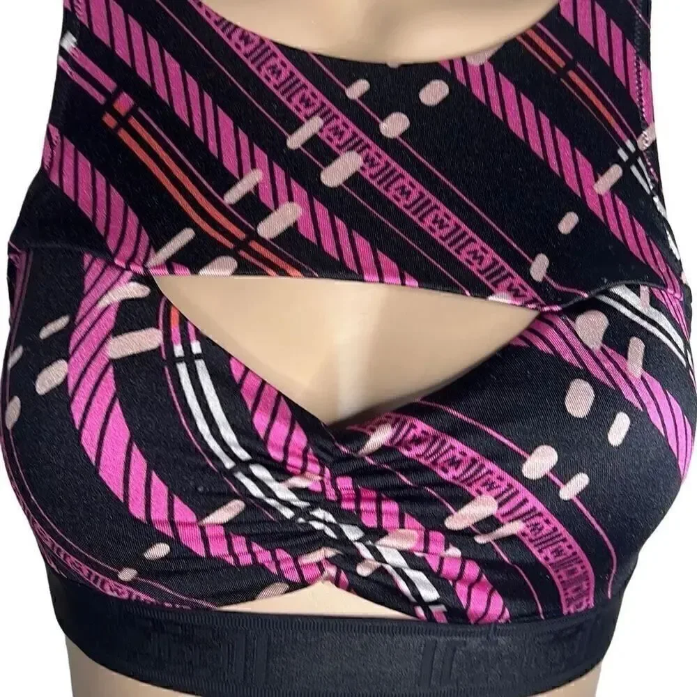 NWT Wolford Hanna Sports Bra Top S Multi Pink Black